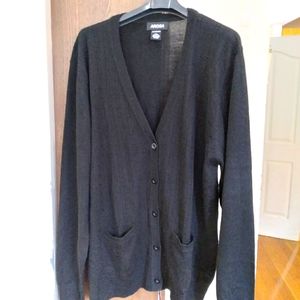 Arosa men's black wool button cardigan Sz L